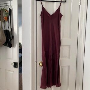 Organic by John Patrick Burgundy Slip Midi Dress